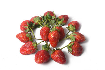 strawberry fruit on white background