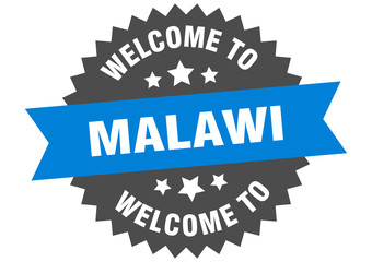 Malawi sign. welcome to Malawi blue sticker