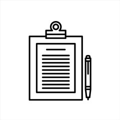 Checklist line icon. Clipboard with checkmarks.