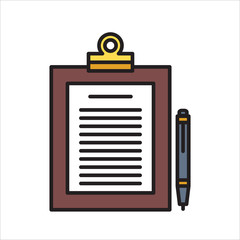 Checklist line icon. Clipboard with checkmarks.
