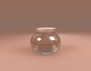 rose gold Jar on sphere front view