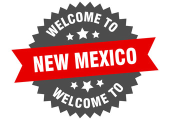 New Mexico sign. welcome to New Mexico red sticker