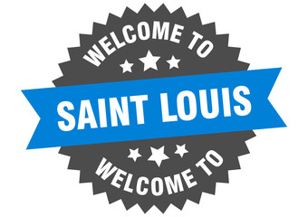 Saint Louis sign. welcome to Saint Louis blue sticker