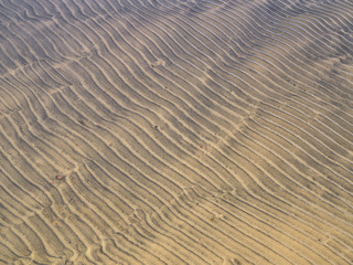 Beautiful natural wave pattern in the sea bottom sand