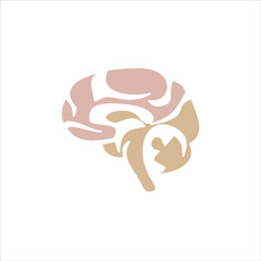Linear brain icon in vector.