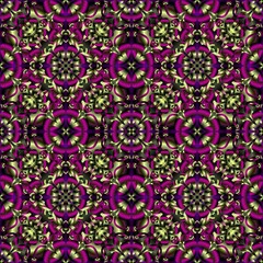 Seamless endless repeating ornament of red, orange, yellow and brown shades