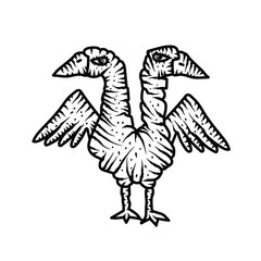 Angry goose on white background vector illustration