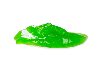 Green slime toy isolated on white.