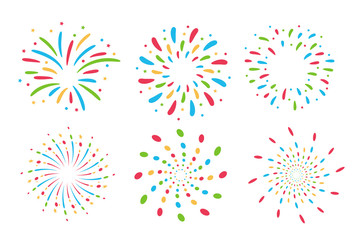 Fireworks Floor Collection. Colorful fireworks For celebrations in the New Year festival.