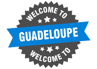 Guadeloupe sign. welcome to Guadeloupe blue sticker