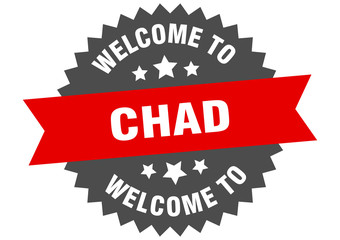 Chad sign. welcome to Chad red sticker