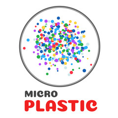 micro plastic vector. Micro plastic generated from marine waste Harmful when entering the body.