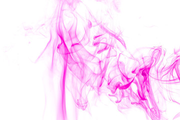 Purple smoke on white background