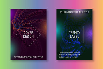 Futuristic cover template with colourful vibrant backdrop. Trendy brochures or packaging backgrounds.