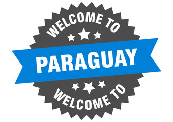 Paraguay sign. welcome to Paraguay blue sticker