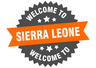 Sierra Leone sign. welcome to Sierra Leone orange sticker