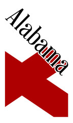 Alabama Angled Shadow Text With Flag