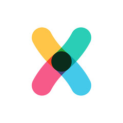 Overlapping one line letter X logotype.