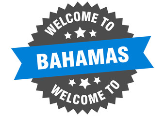 Bahamas sign. welcome to Bahamas blue sticker