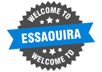 Essaouira sign. welcome to Essaouira blue sticker