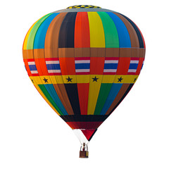 Naklejka premium Kolorowe balony na ogrzane powietrze na białym tle