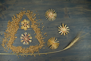 Rustic Christmas background with handicrafts