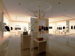 3d render of fashion shop