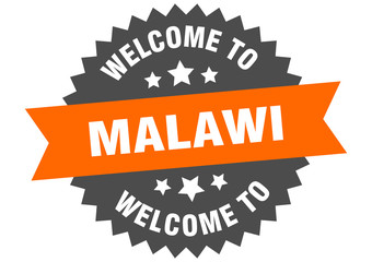 Malawi sign. welcome to Malawi orange sticker