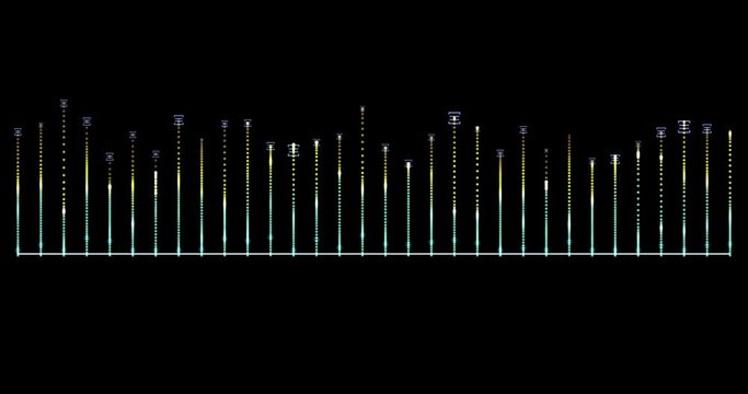 Music and audio graphic digital equalizer, sound sync, motion with 3d rendering. Abstract animated sound background. Digital animation sound wave