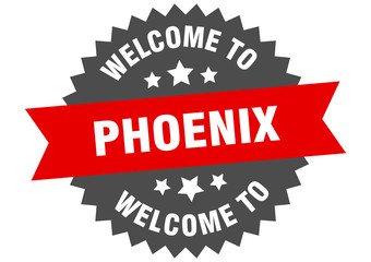 Phoenix sign. welcome to Phoenix red sticker