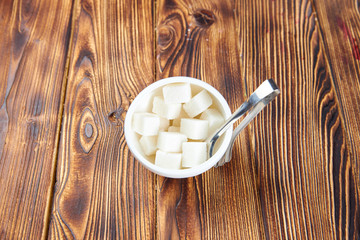 cup of coffee on wooden table