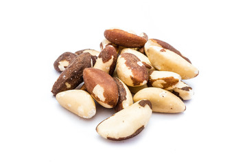 Brasil nuts isolated on white background