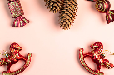 New Year's decorations border with a clean colored page