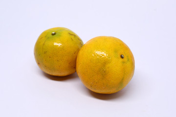 orange organic fruit on white background