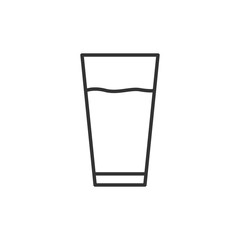 Water glass icon isolated on the white background