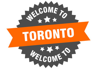 Toronto sign. welcome to Toronto orange sticker