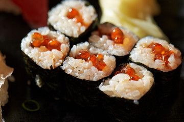 Ikuramaki, salmon fish roe sushi roe