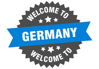 Germany sign. welcome to Germany blue sticker