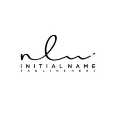 Initial letter NL Signature handwriting Logo Vector