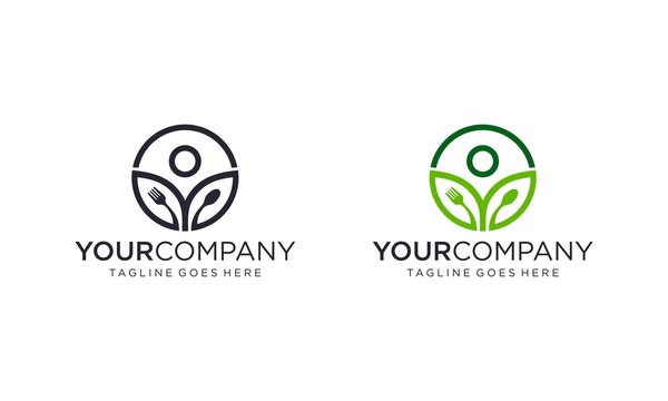 Vector Logo Designs For Organic And Vegetarian Food Stores, Cafe, Restaurant