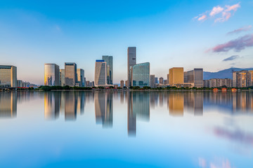 Obraz premium Modern building office building of Fuzhou Financial District..