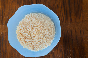 A bowl of beans soaked in Water. To prepare Akara and moi moi . Nigerian Food and snacks