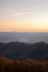 Autumn sunset in the Carpathians