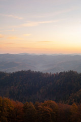 Obraz premium Autumn sunset in the Carpathians