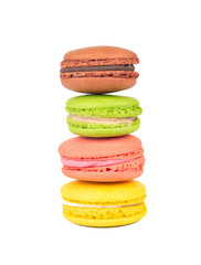 Four multicolored macaroons