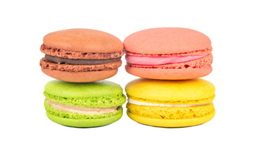 Four multicolored macaroons