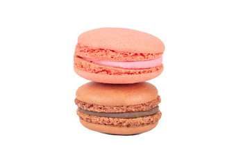 Chocolate and pink macaroons