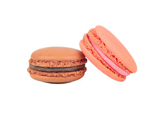 Pink and chocolate macaroons