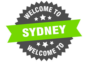 Sydney sign. welcome to Sydney green sticker
