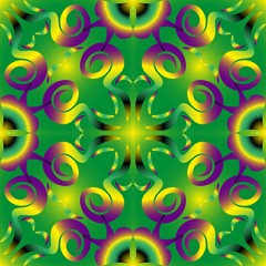 Seamless endless pattern of green and yellow colors for fabric or ceramic